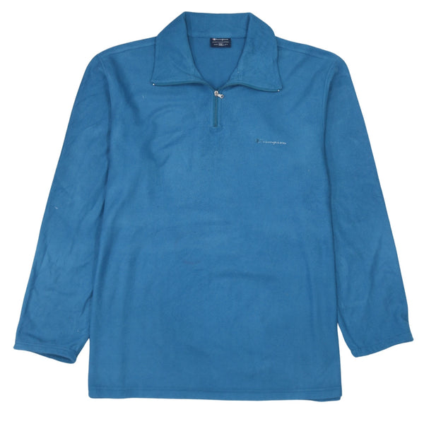Champion 90's Vintage Blue Hiking Fleece Jumper 1/4 Zip XXLarge