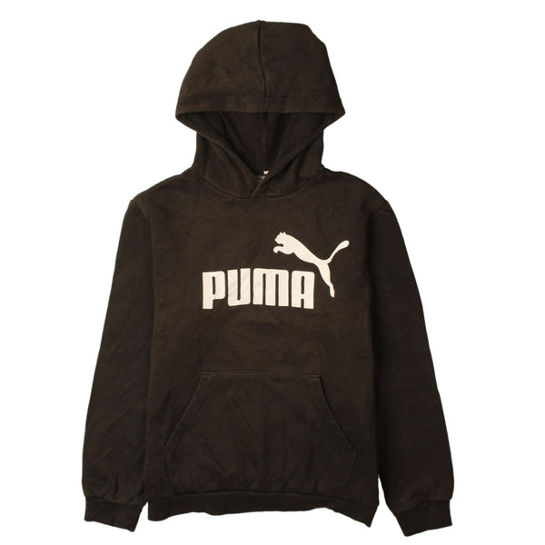 Puma 90's Women's Large Black Spellout Pullover Hoodie Vintage
