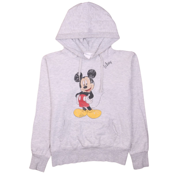 Disney 90's Mickey Mouse Pullover Hoodie Medium Grey