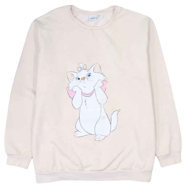 Disney 90's Marie Crew Neck Sweatshirt XL Pink Vintage Cotton