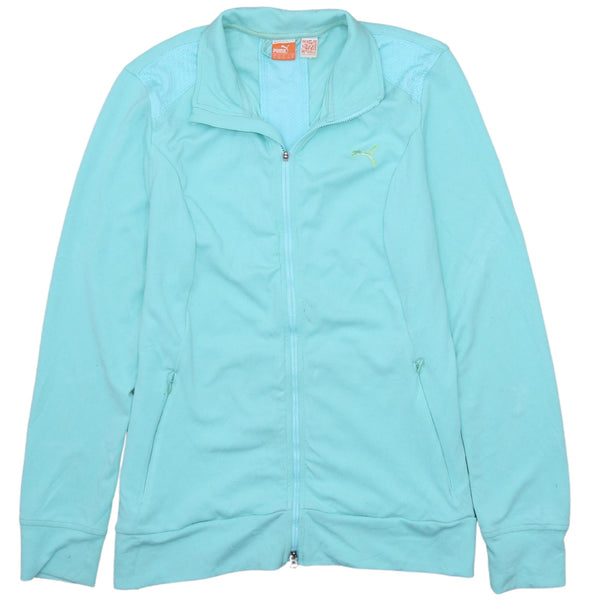Puma 90's Heavyweight Women's Full Zip Sweatshirt Large Blue Vintage