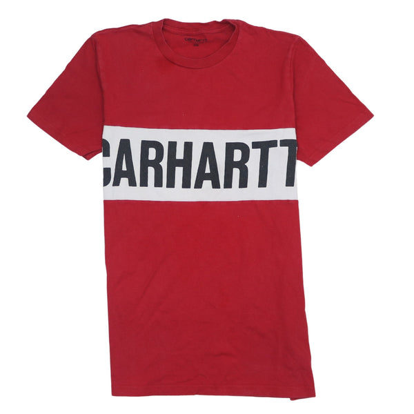 Carhartt 90's Spellout Short Sleeves T Shirt XSmall Red
