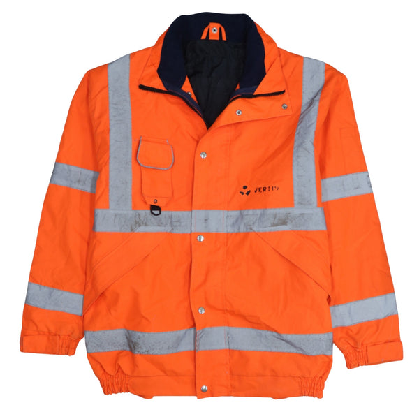 Retro 90's Lightweight Button Up Windbreaker XLarge  Orange