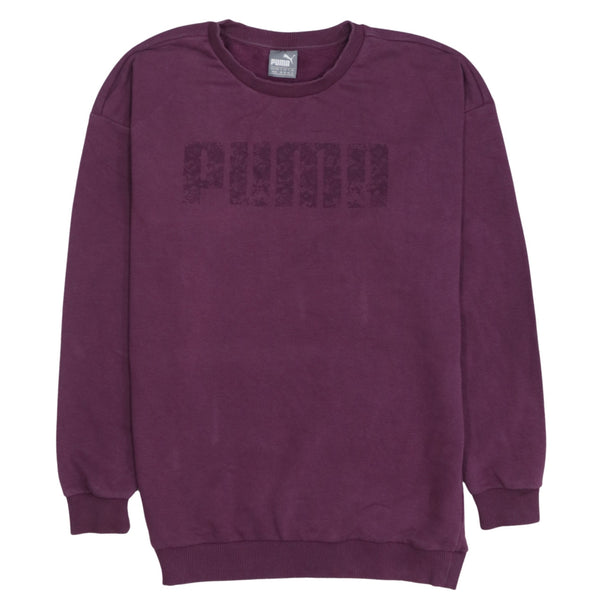 Puma 90's Spellout Crew Neck Sweatshirt Medium Purple