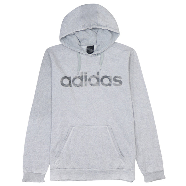 Adidas 90's Spellout Grey Pullover Hoodie Men's Small Vintage