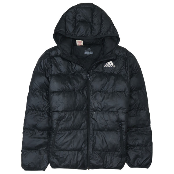 Adidas 90's Lightweight Full Zip Up Puffer Jacket Large Black