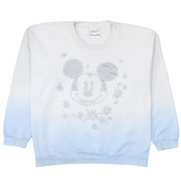Disney 90's Mickey Mouse Crew Neck Sweatshirt Medium Blue
