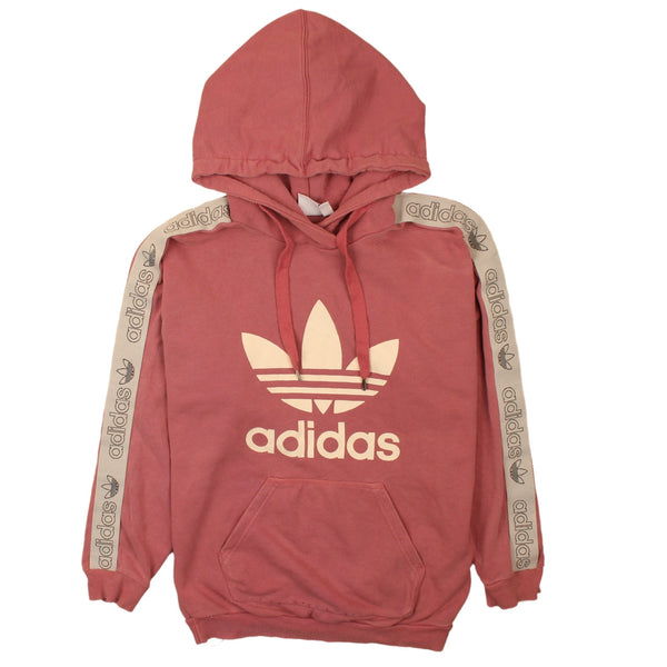 Adidas Vintage 90s Spellout Pullover Hoodie XXL in Pink