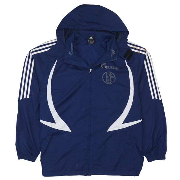 Adidas 90's Large Navy Blue Hooded Full Zip Windbreaker