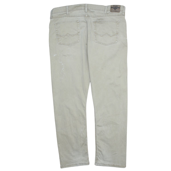 Wrangler 90's Flat Front Straight Leg Baggy Trousers / Pants 40 Beige Cream