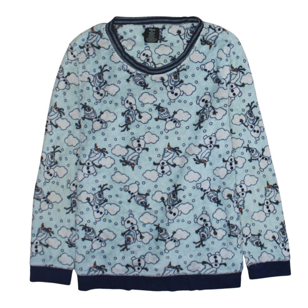 Disney 90's Plain Crew Neck Sweatshirt Large Blue