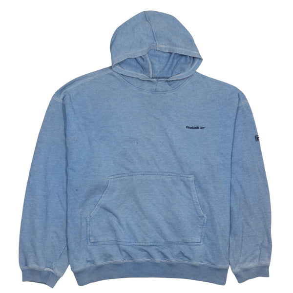 Reebok 90's Drawstring Pockets Pullover Hoodie XLarge  Blue