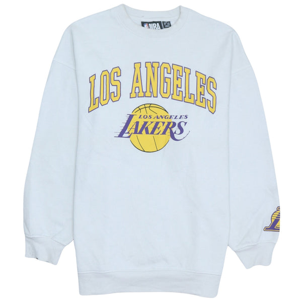 NBA 90's Los Angels Lakers Crew Neck Sweatshirt XSmall White