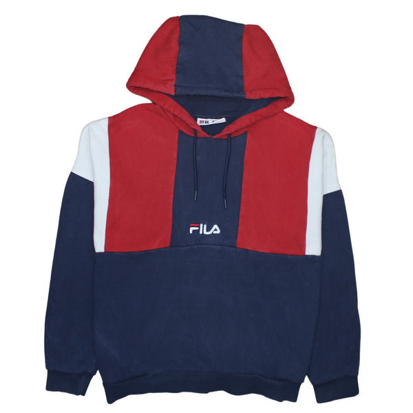 Fila 90's Lightweight Pullover Hoodie Large Navy Blue