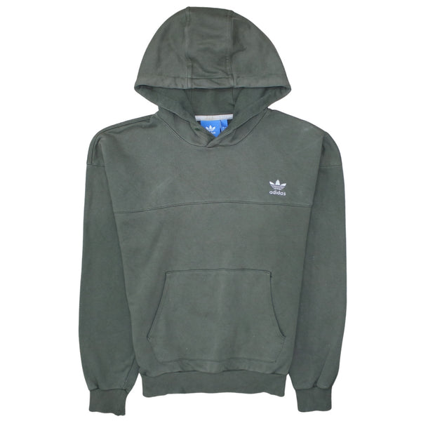 Adidas 90's Drawstring Pockets Pullover Hoodie Small Green