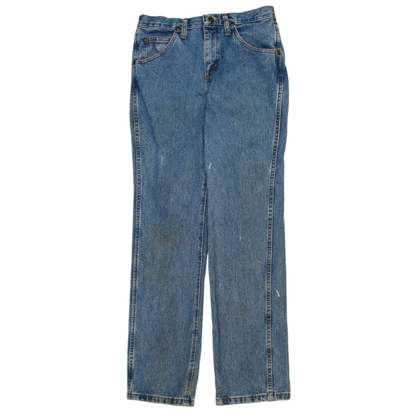 Vintage 90s Wrangler Men's Straight Leg Baggy Blue Pants 32 Retro