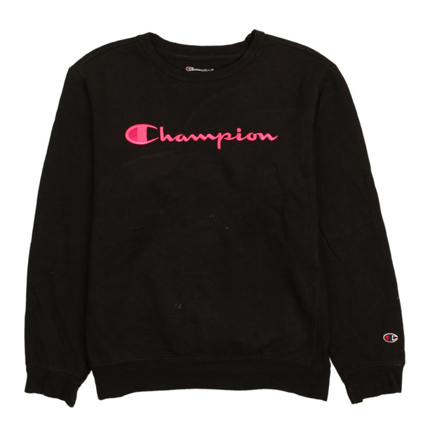 Champion 90s Vintage Black Spellout Crew Neck Sweatshirt XL