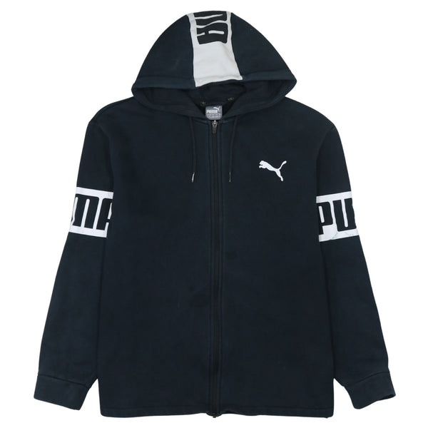 Puma Men's Black 90's Sportswear Full Zip Hoodie XLarge Cotton