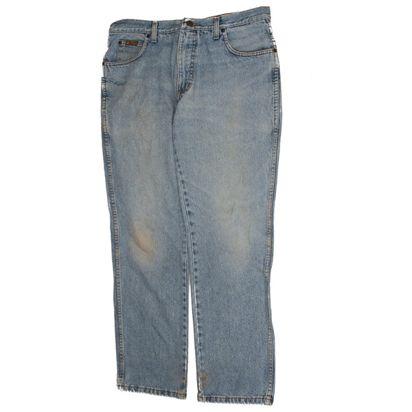 Wrangler 90's Blue Men's Straight Leg Baggy Trousers/Pants, Size 36