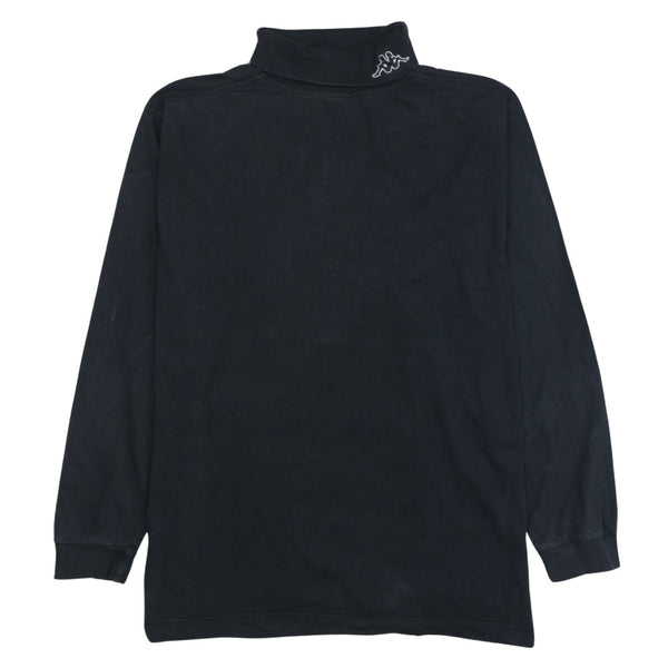 Kappa 90's Lightweight Turtle Neck Jumper / Sweater XLarge Black