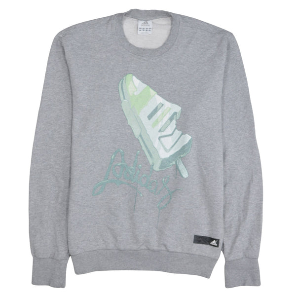 Adidas 90's Spellout Crew Neck Sweatshirt Large Grey