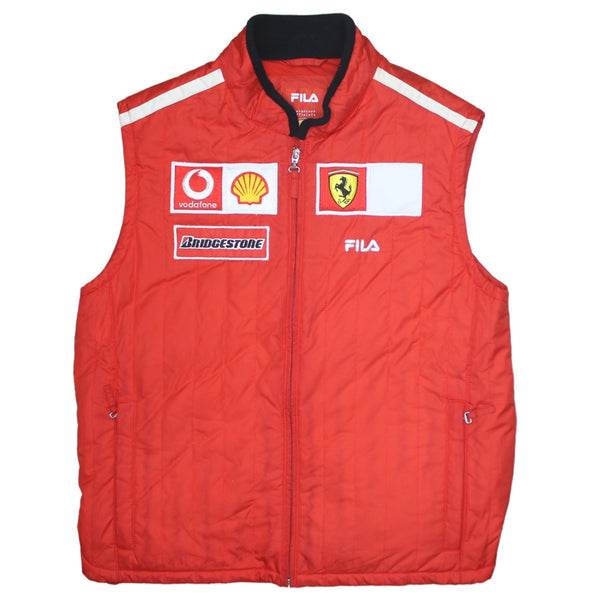 Fila 90's Vest Sleeveless Full Zip Up Gilet Medium Red