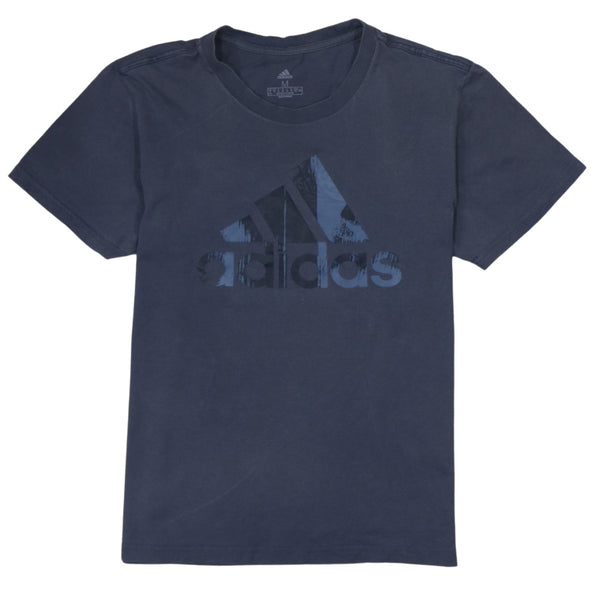 Adidas 90's Spellout Short Sleeves T Shirt Medium Navy Blue
