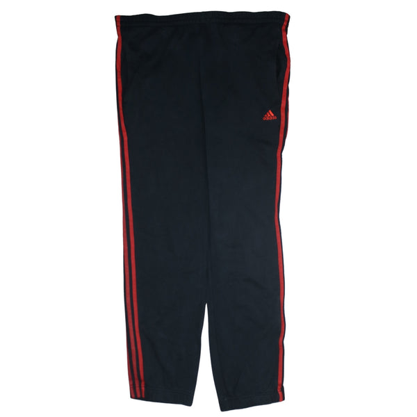 Adidas 90's Elasticated Waistband Drawstrings Straight Leg Baggy Joggers / Sweatpants Large Black