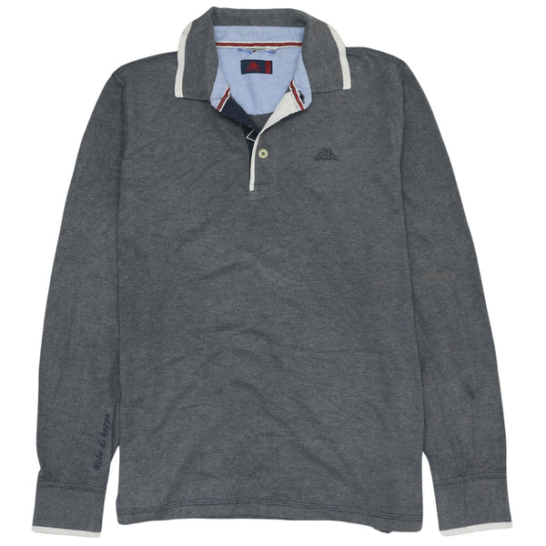 Kappa 90's Vintage Grey Long Sleeve Polo XL