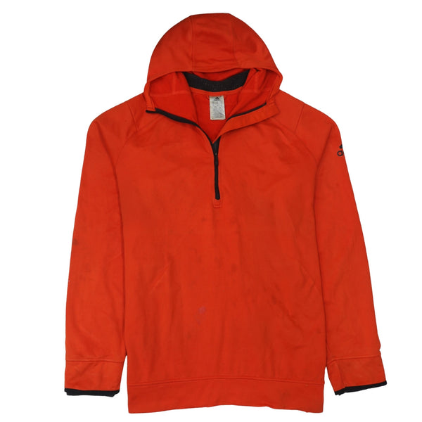 Adidas 90's Lightweight Quarter Zip Hoodie XLarge Orange