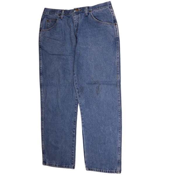 Wrangler Men's 90's Blue Baggy Straight Leg Trousers Pants 36