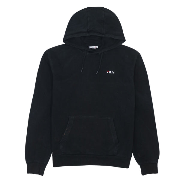 Fila 90's Drawstring Pockets Pullover Hoodie Small Black
