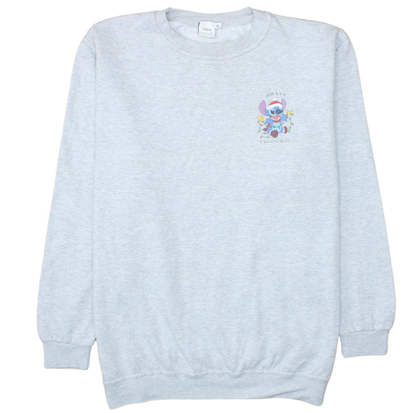 Disney 90's Stitch Crew Neck Sweatshirt XLarge Grey