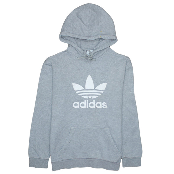 Adidas 90's Spellout Pullover Hoodie Small Grey
