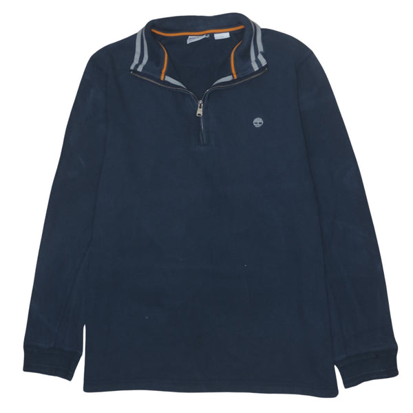 Timberland 90's Heavyweight Quarter Zip Sweatshirt Large Navy Blue