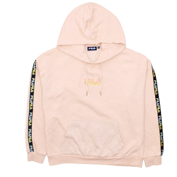 Fila 90's Drawstring Pockets Pullover Hoodie Medium Pink