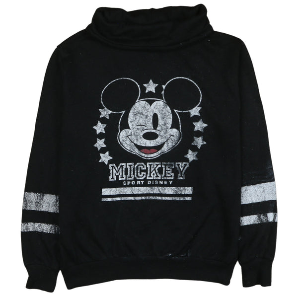Disney 90's Black Mickey Mouse Turtle Neck Jumper Sweater XL