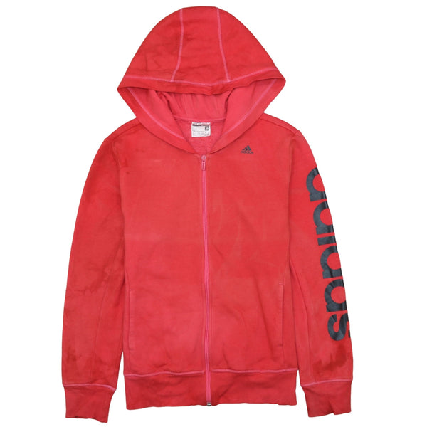 Adidas Vintage Red 90's Full Zip Hoodie Women's Large Sportswear