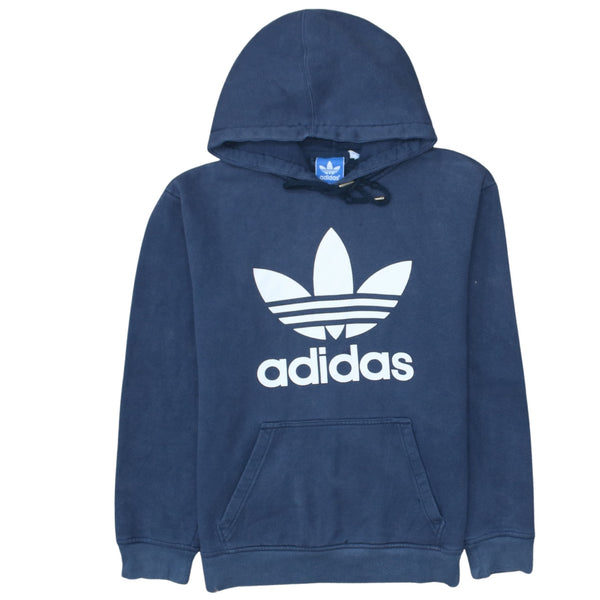 Adidas 90's Spellout Pullover Hoodie Medium Navy Blue
