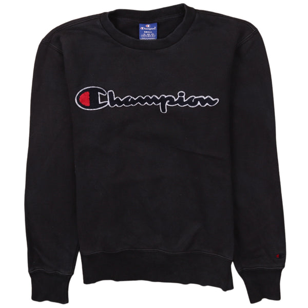 Vintage Champion 90s Spellout Crewneck Sweatshirt Small Black