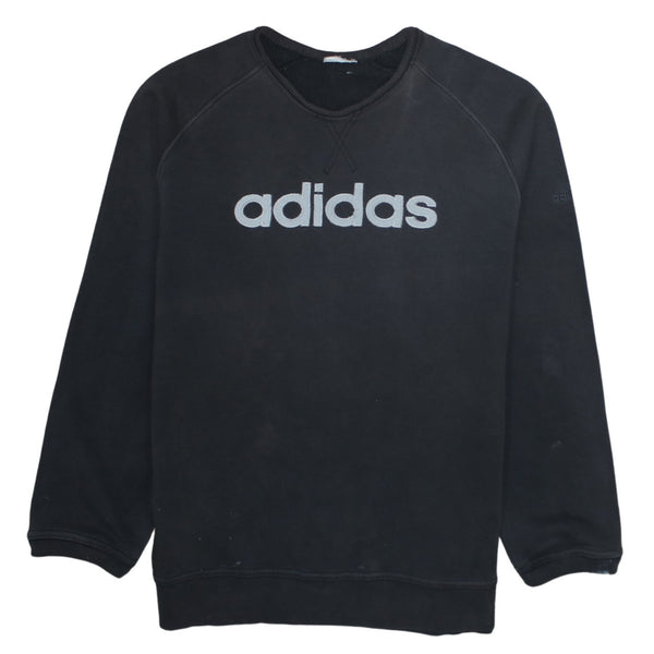 Adidas 90's Spellout Crew Neck Sweatshirt Medium  Black