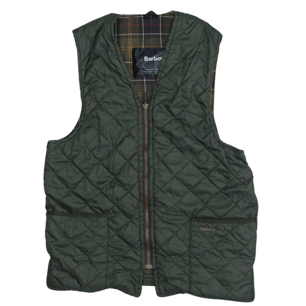 Barbour 90's Vest Sleeveless Full Zip Up Gilet XSmall  Green