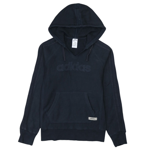 Adidas Vintage 90's Black Spellout Pullover Hoodie Small