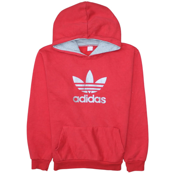 Adidas 90's Spellout Pullover Hoodie Small  Red