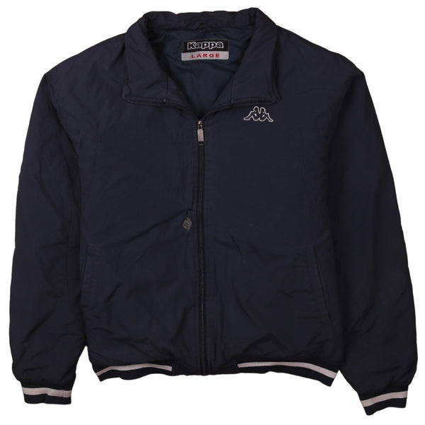 Kappa 90's Lightweight Full Zip Up Windbreaker Large Navy Blue