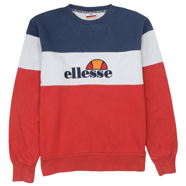 Vintage Ellesse 90's Navy Blue Spellout Crew Neck Sweatshirt XS