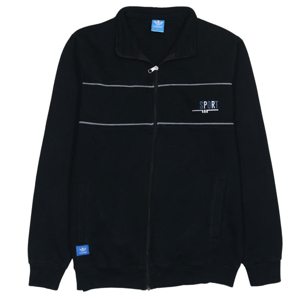 Adidas 90's Lightweight Full Zip Up Sweatshirt Large Black