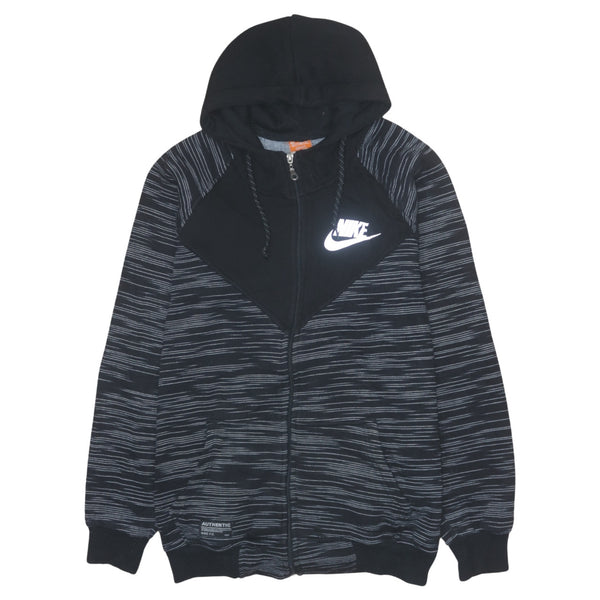 Authentic Nike 90's Black Swoosh Full Zip Up Hoodie XXLarge (2XL)