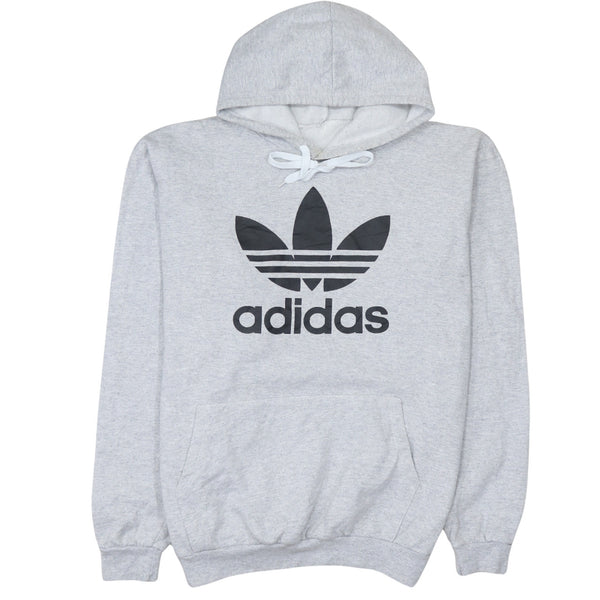 Adidas 90's Spellout Pullover Hoodie Medium  Grey