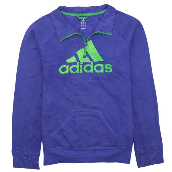 Adidas 90's Spellout Quarter Zip Purple Sweatshirt Women's Small
